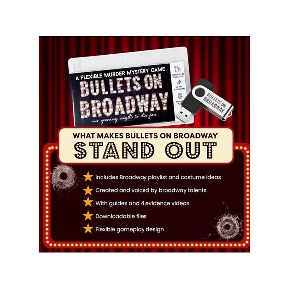Bullets On Broadway A Flexible Murder Mystery Game New In Package - Picture 9 of 9